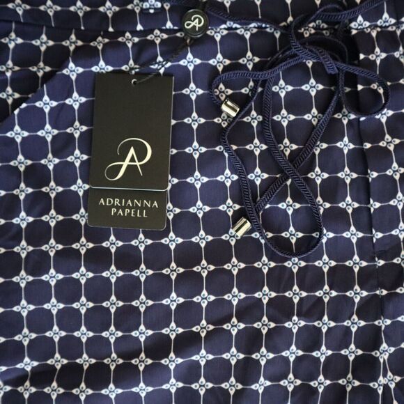 Adrianna Papell 11CP35010 Women's Sz L Indigo TL Print Casual Pants - Picture 8 of 13